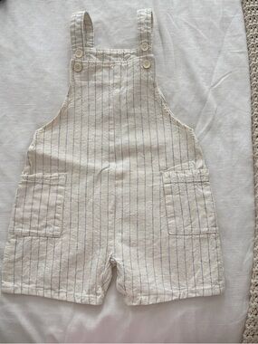 Children's Cream Pinstripe Overalls